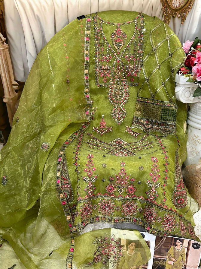 1233 E To H Mehboob Tex Embroidery Organza Pakistani Suits Wholesale Suppliers In India
